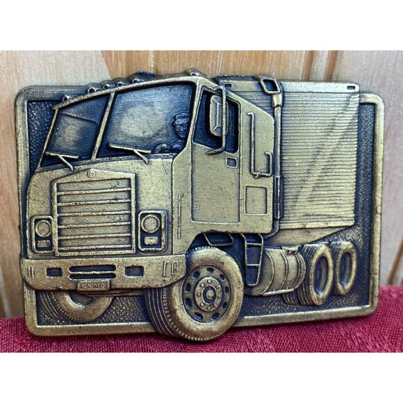 Vtg Cabover Semi Tractor Trailer Truckers Bendix Heavy Vehicle Systems Brass Bel - Picture 1 of 7